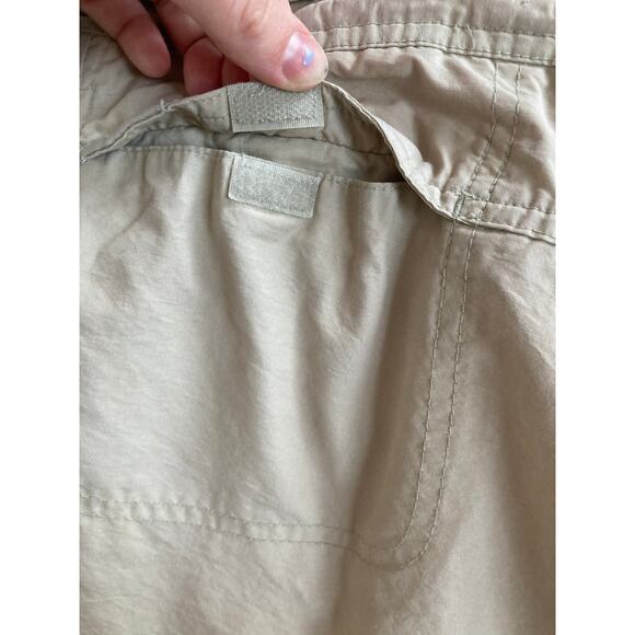 Columbia Shorts Large Drawstring Zip Relaxed Beige Pocket Khaki Hike Outdoor Y2K - Picture 8 of 15